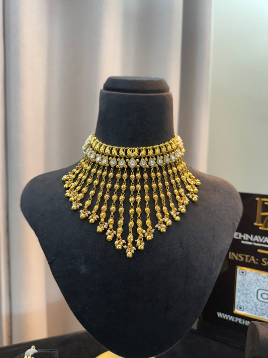 Gold plated Waterfall necklace- Premium Quality
