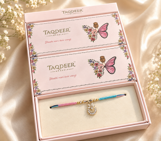 Blue Floral Rakhi for Bhabhi or Behn