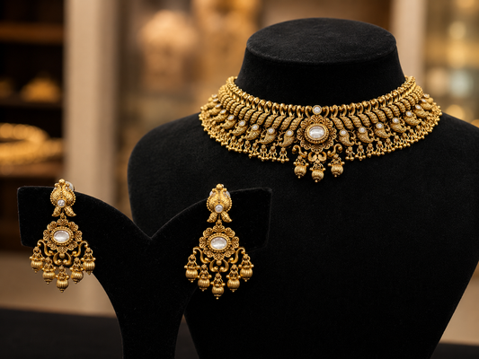 Asees Gold Plated Bridal Jewelry Set