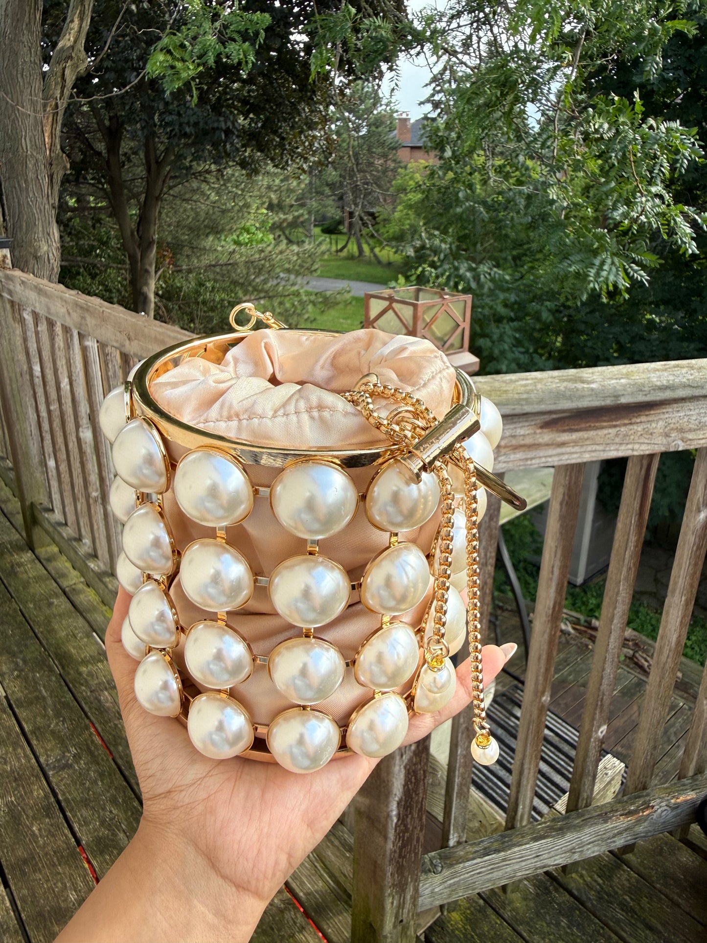 Rose Pearl Potli Bag