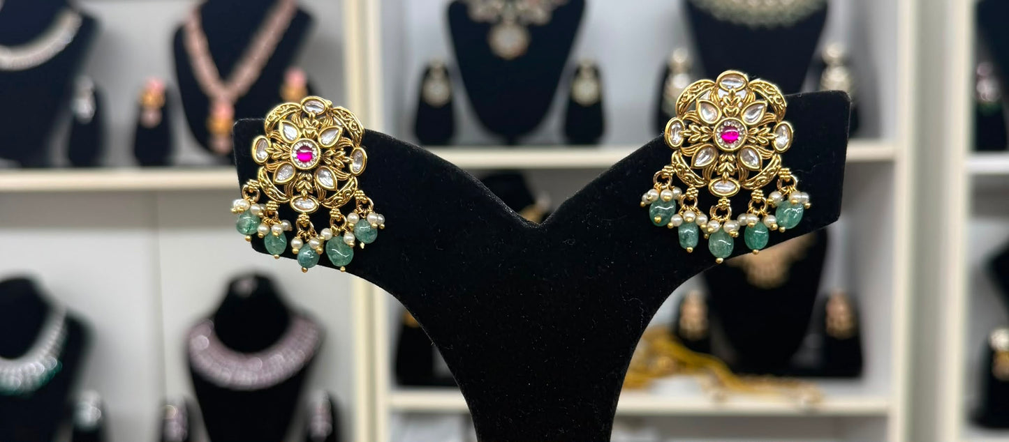 Rupal Gold Plated Multi-Shade Studs