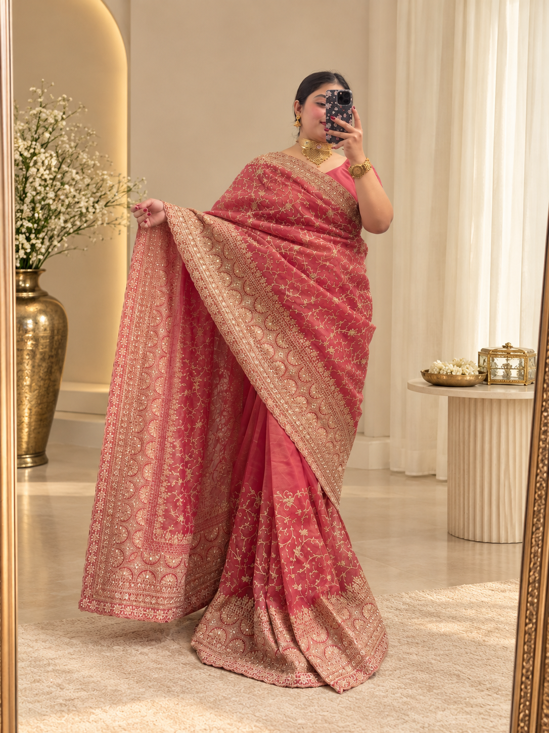 Mastani- Saree Rosewood Pink