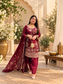 Saanjh Farshi Salwar Suit- Wine