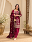 Saanjh Farshi Salwar Suit- Wine