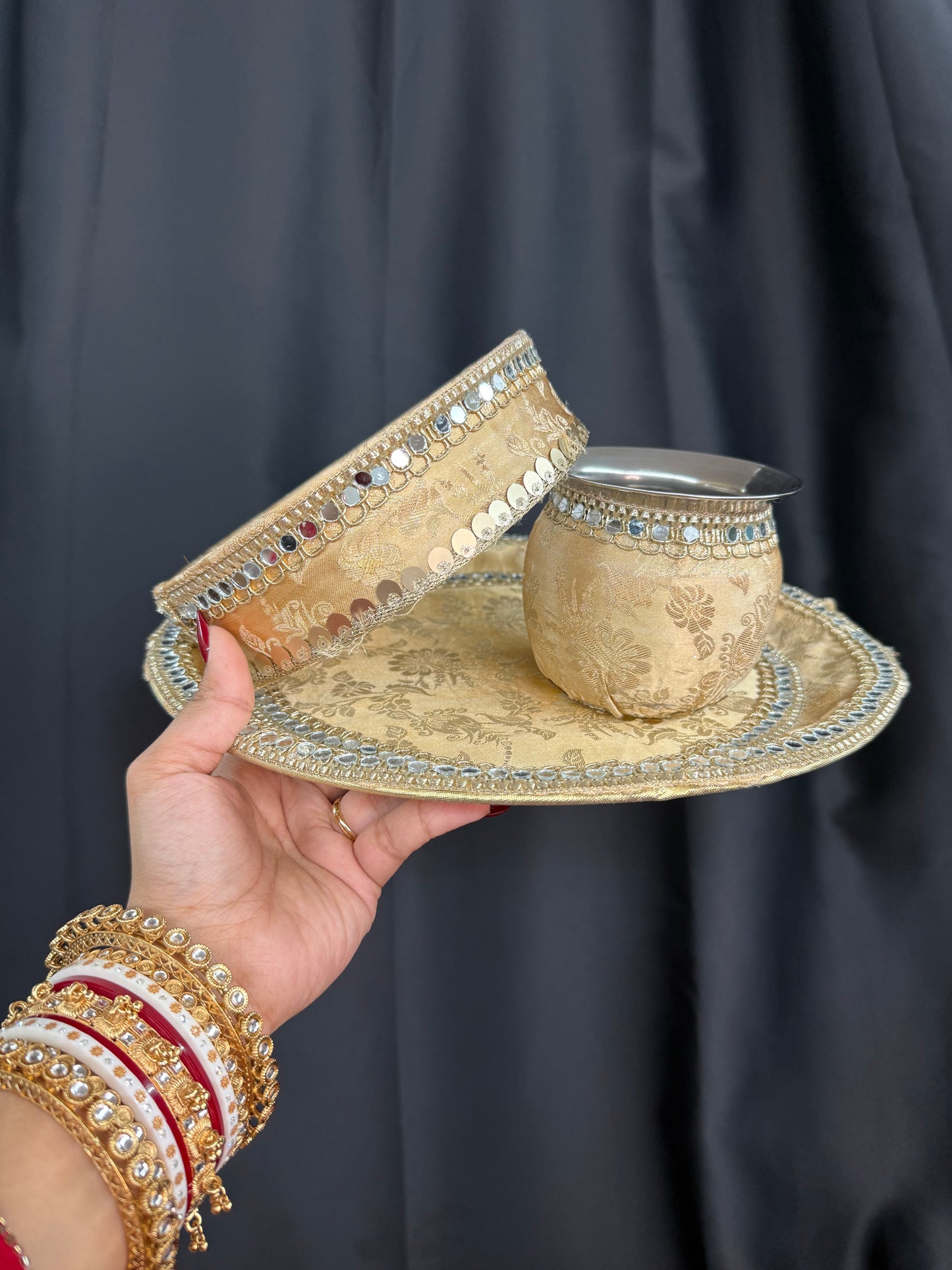 Sunheri Karwachauth Thali Set