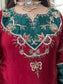 Bebo- Mahroon Handwork suit/Bell Bottom Style