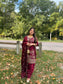 Saanjh Farshi Salwar Suit- Wine