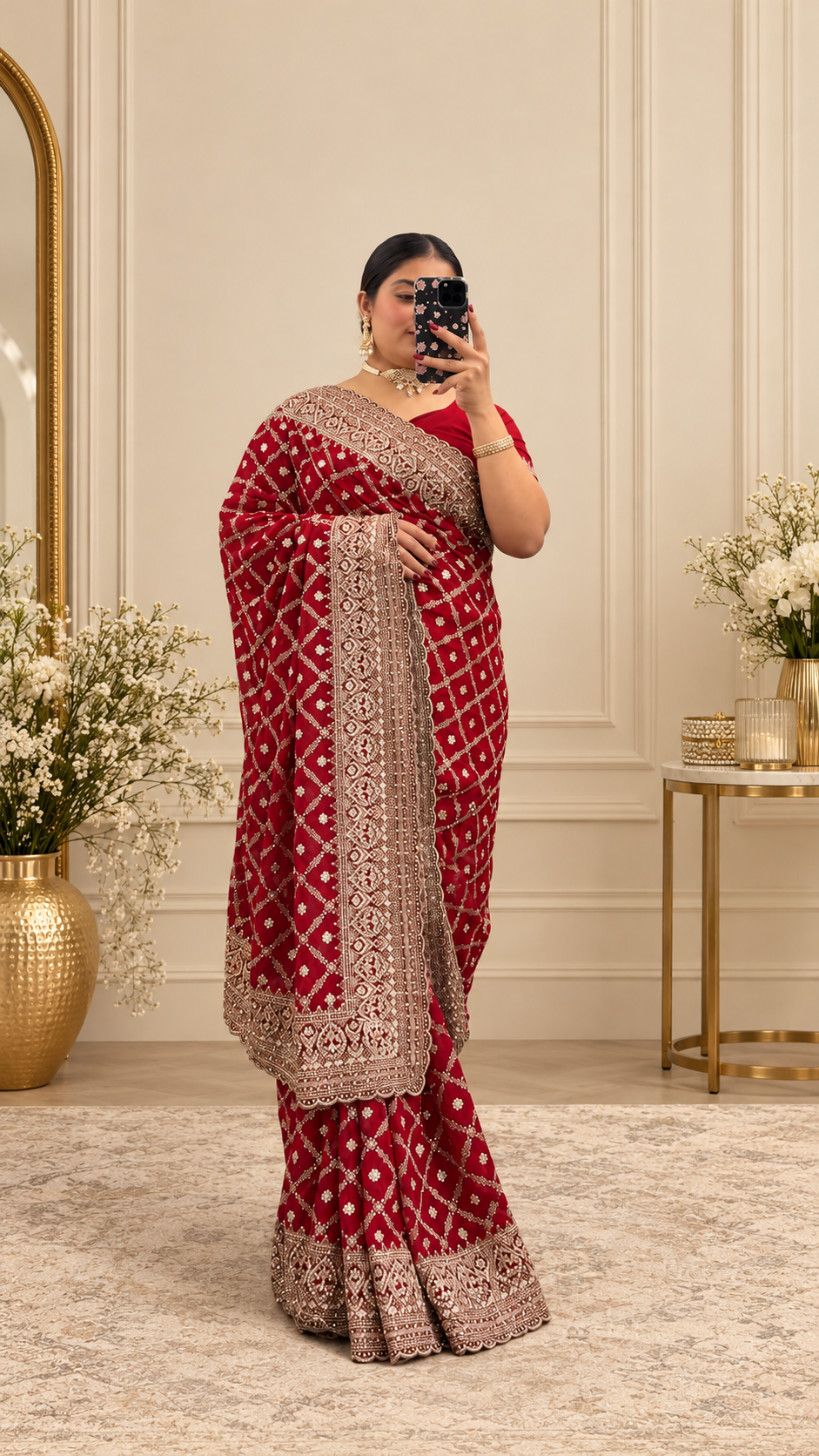 Adaa- Bridal Saree Mahroon
