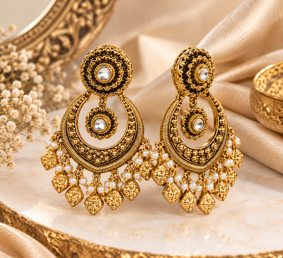 Arpan- Gold plated earrings