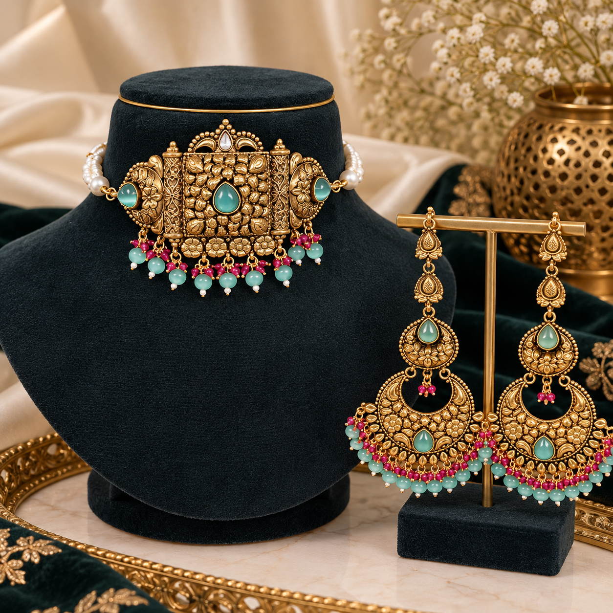 Sardari- Gold plated choker sets