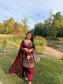 Saanjh Farshi Salwar Suit- Wine