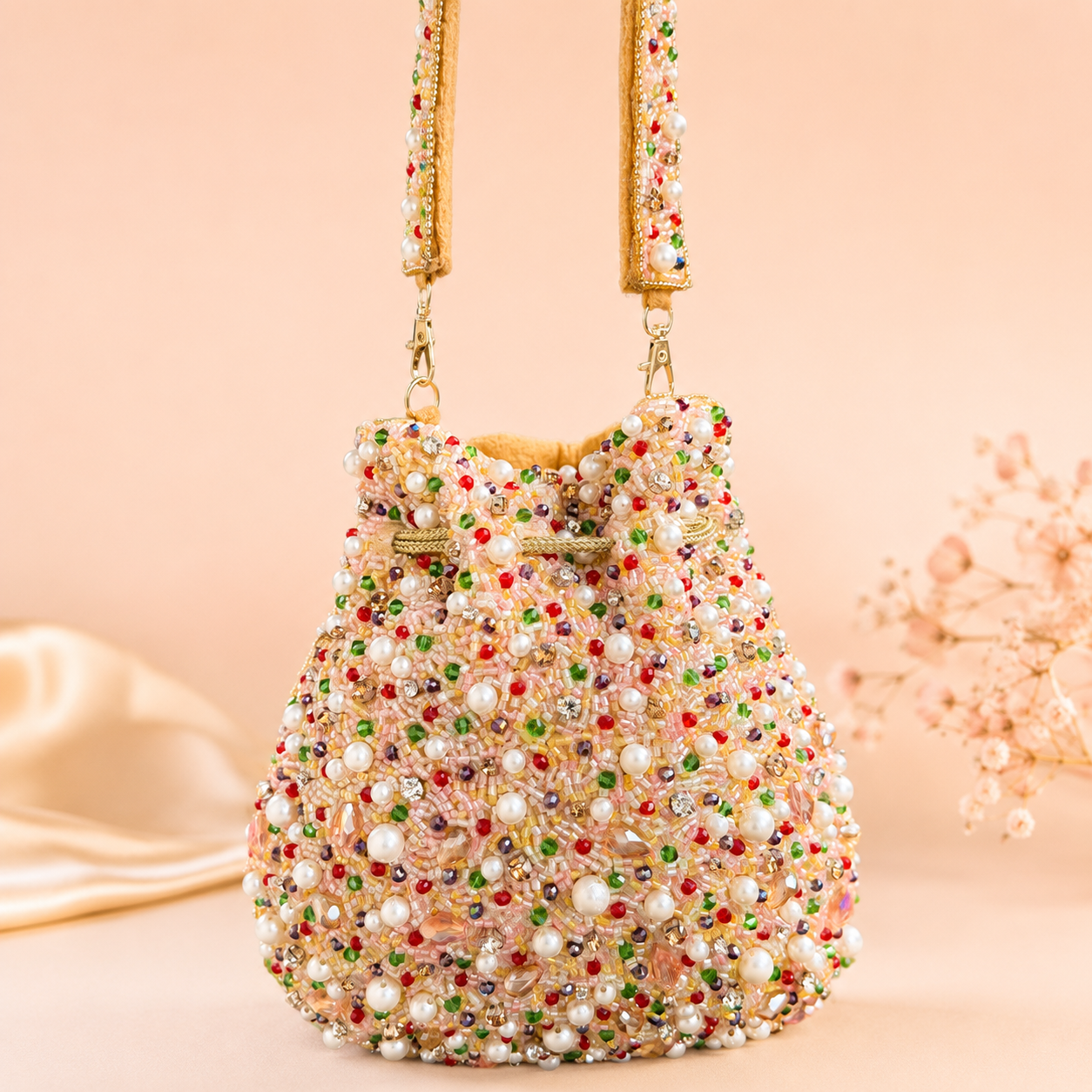 Pearl Confetti Potli Bag