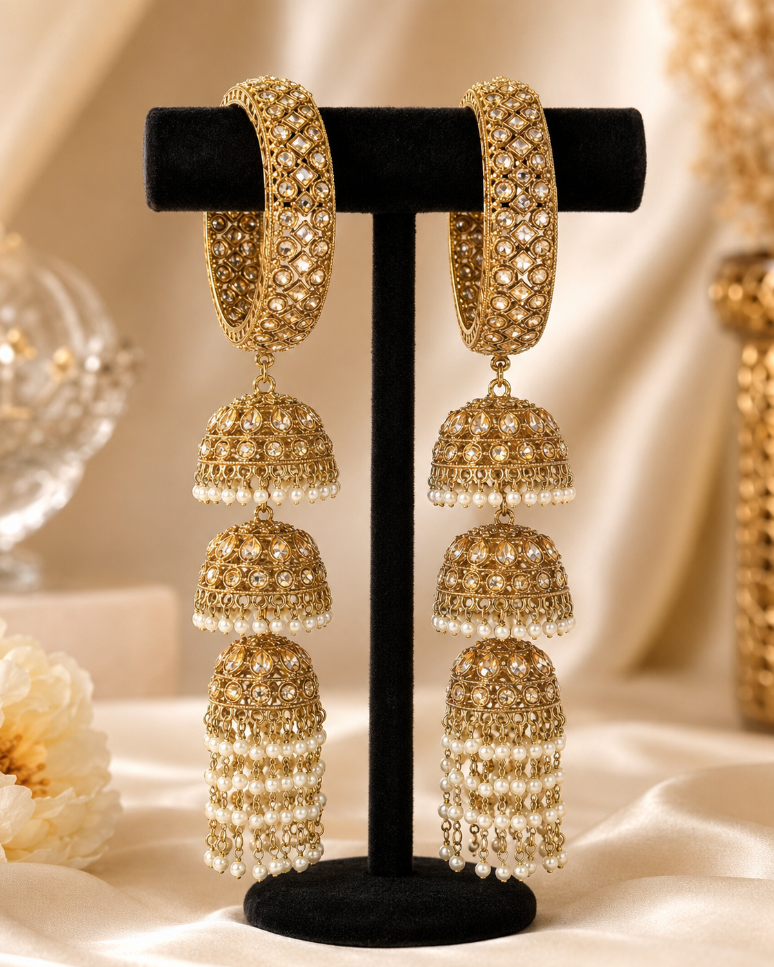 Polki Jhumka Kaleere Bangles