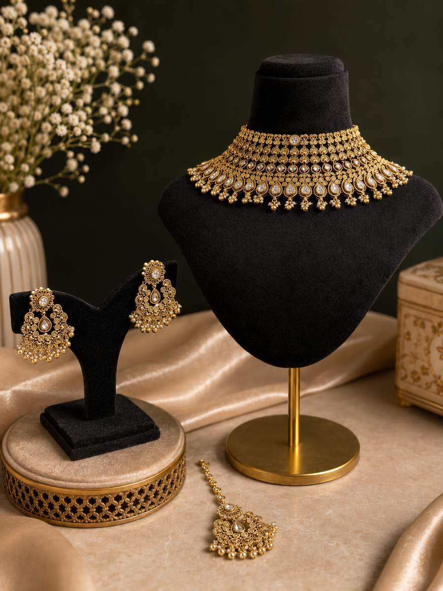 Anahat Gold Plated Bridal Jewelry Set