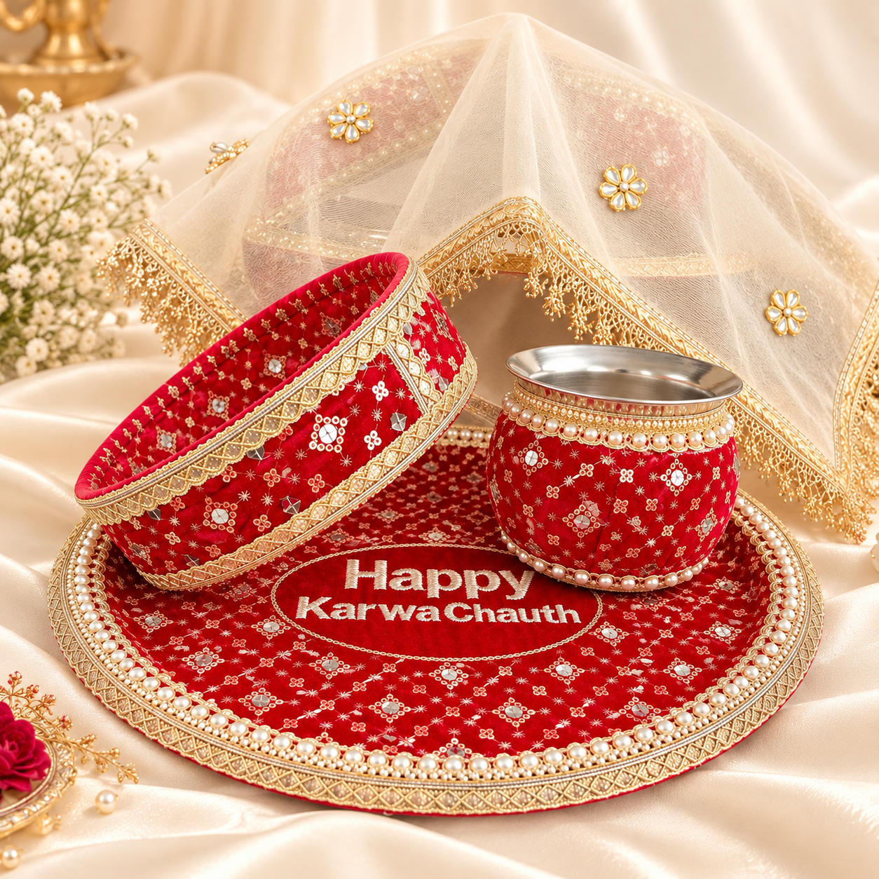 Happy KarwaChauth Thali Set