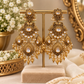 Sajjri- Gold plated statement earrings