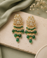 Huma Pachi Kundan Earrings - Emerald