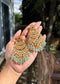 Riwayat Pachi Kundan Long Earrings - Mint