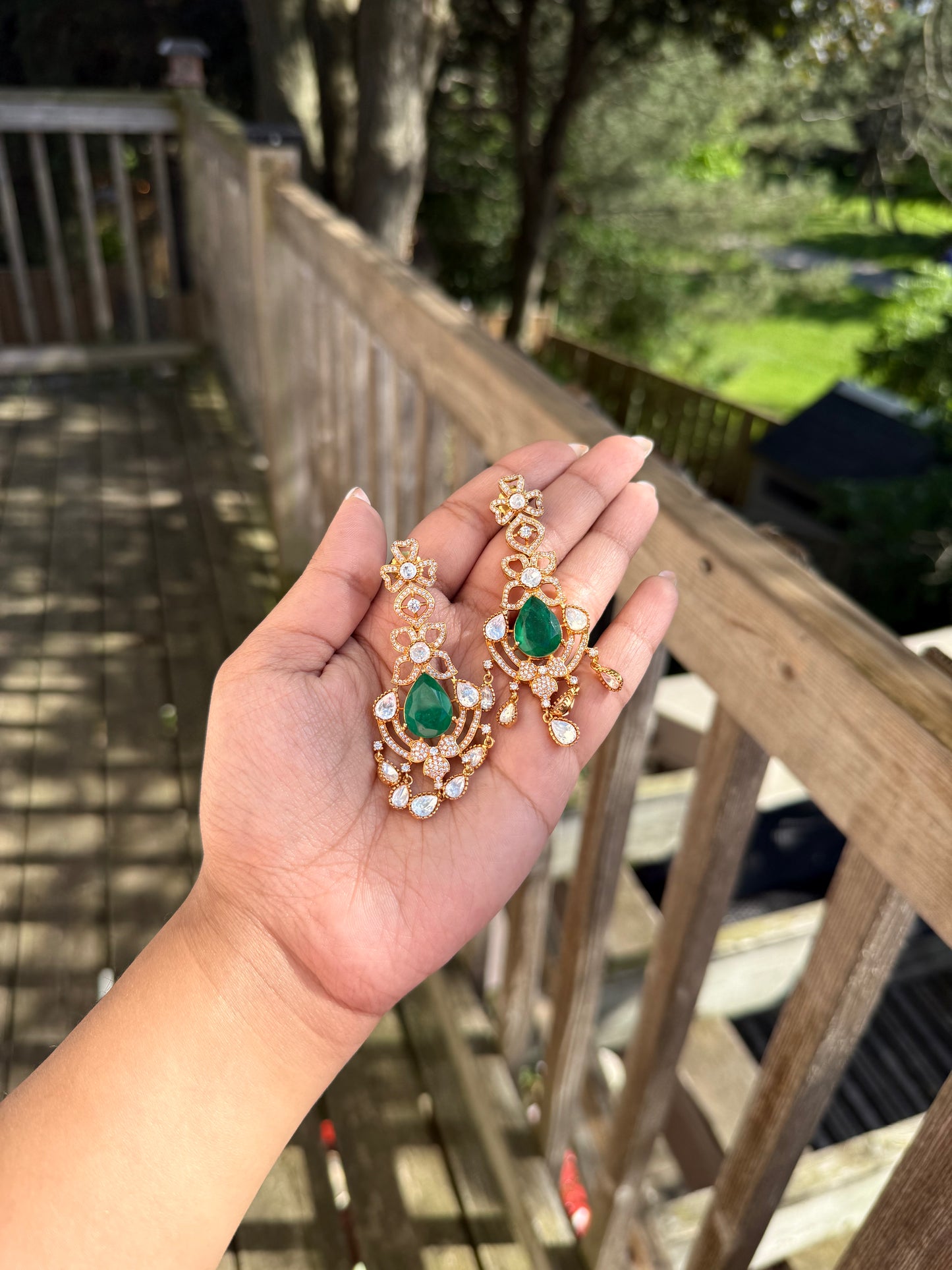 Aarzu Moissanite Earrings - Emerald