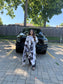 Ivory Noir Premium Digital Print Satin Silk Suit