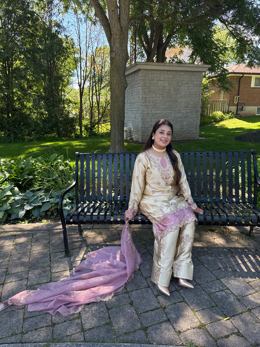 Mehr Premium Embroidered Silk Suit