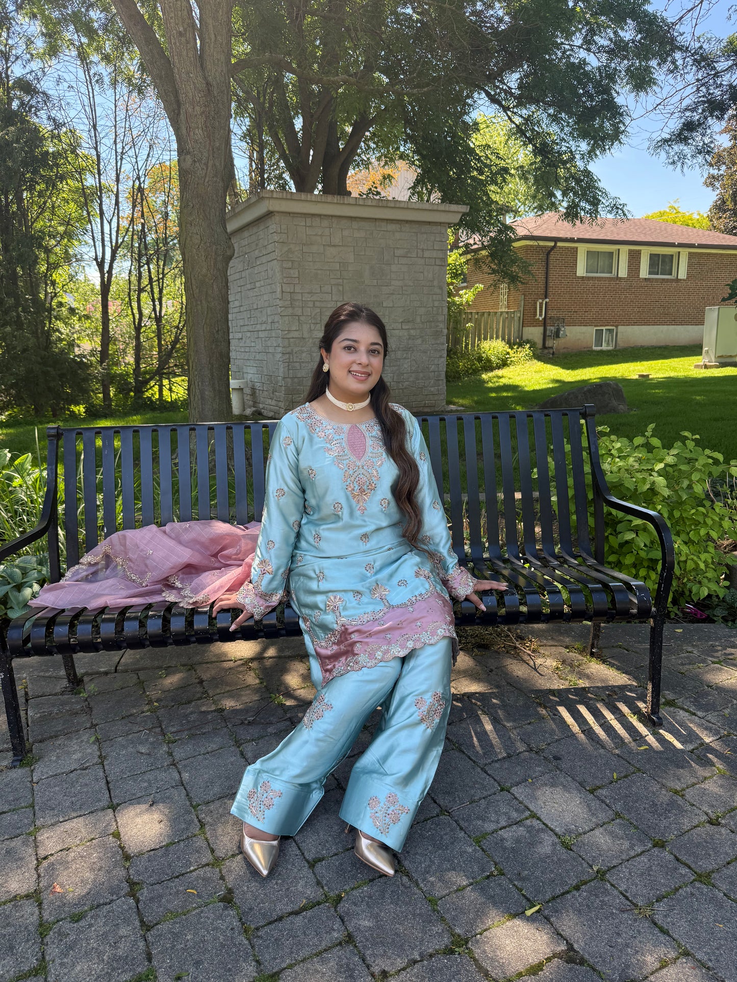 Mehr Premium Embroidered Silk Suit