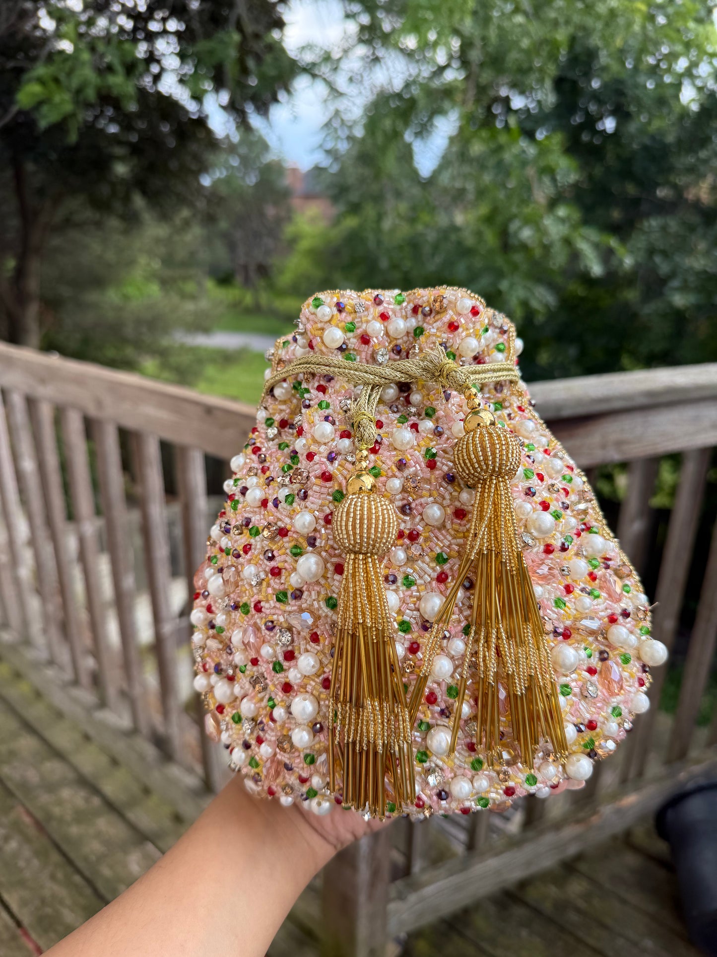 Pearl Confetti Potli Bag