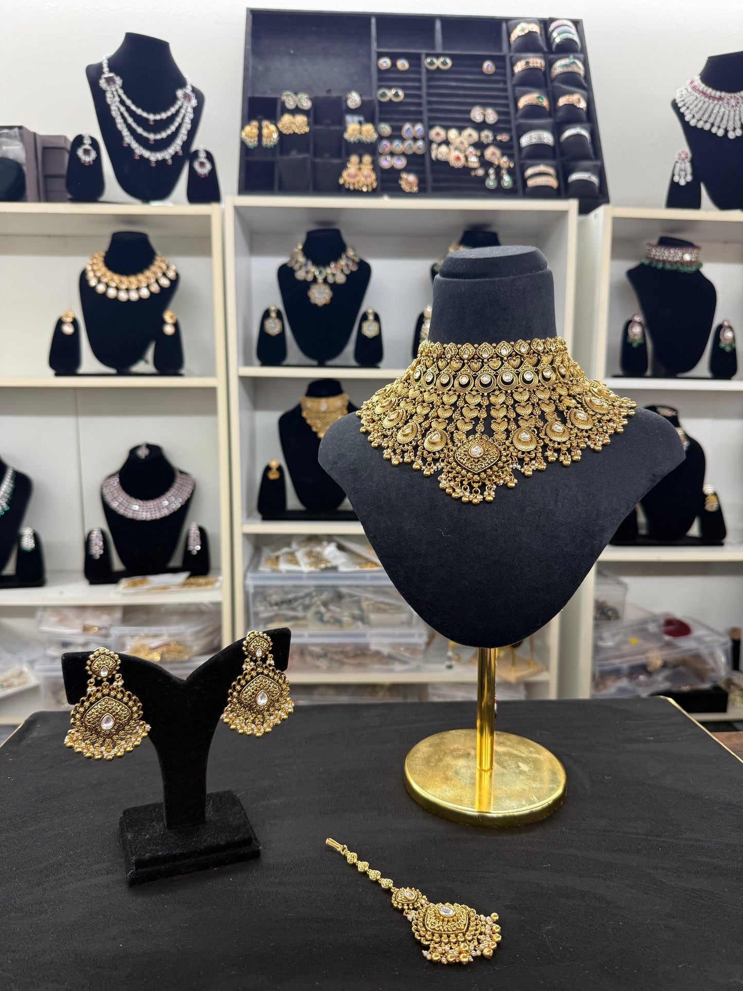 Nimrit Gold Plated Bridal Jewelry Set