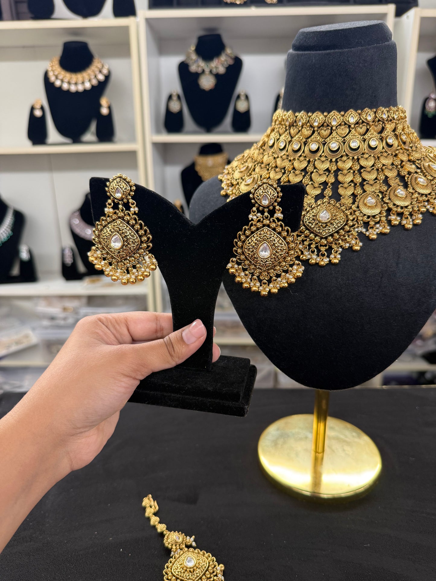 Nimrit Gold Plated Bridal Jewelry Set