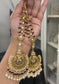 Aafreen Pachi Kundan Earrings with Sahare