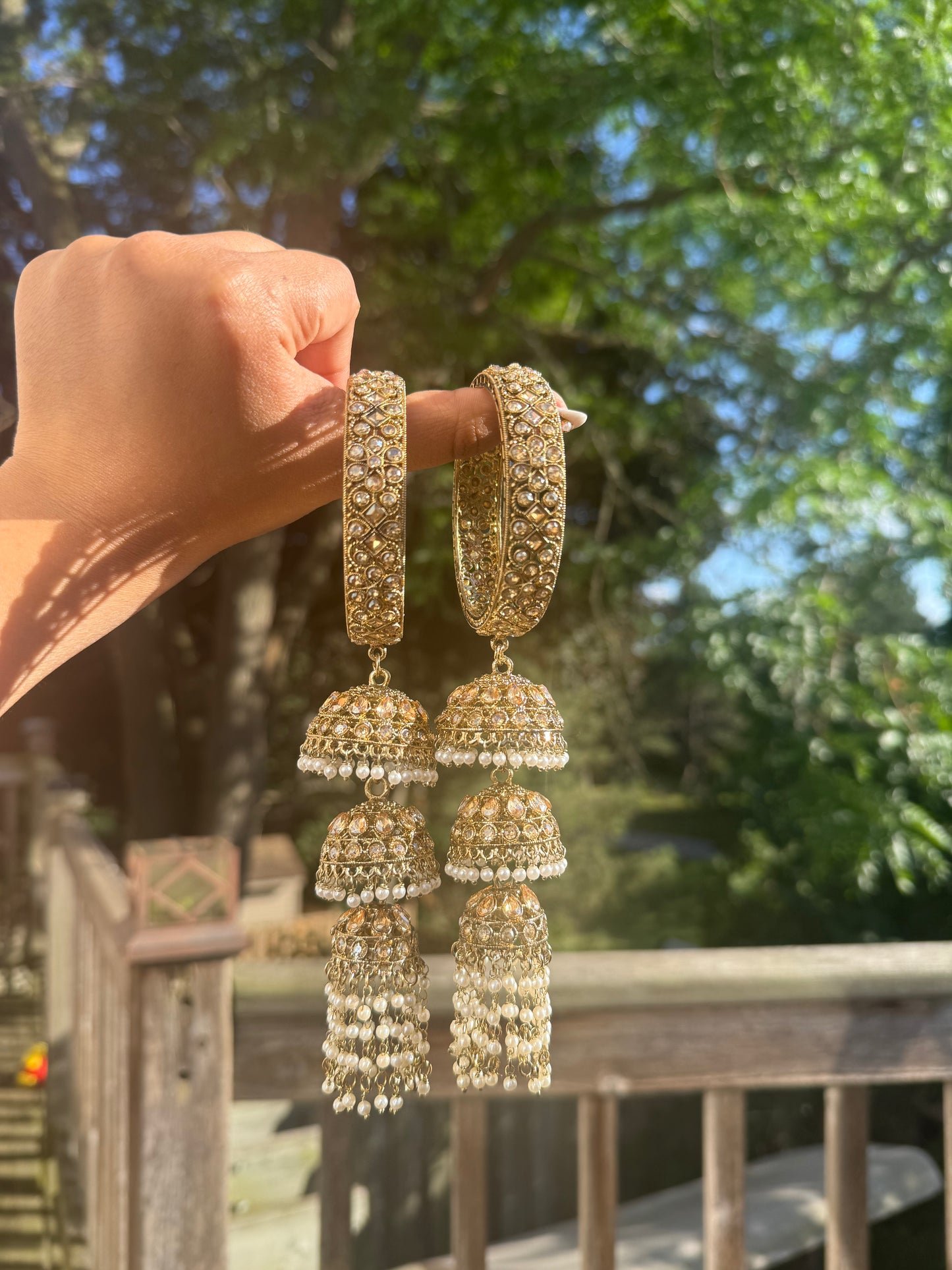 Polki Jhumka Kaleere Bangles