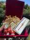 Veer Di Rakhdi Maroon Velvet Rakhi Hamper