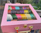 4 Roll Single Stone Glass Bangles Box