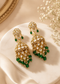 Nayab Statement Polki Kundan Jhumki Earrings - Emerald