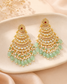 Riwayat Pachi Kundan Long Earrings - Mint