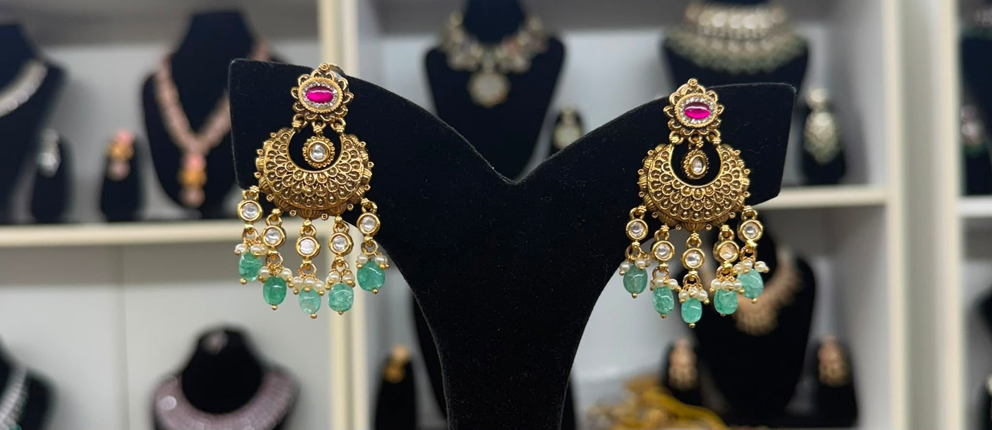 Simar Gold Plated Multi-Shade Earrings